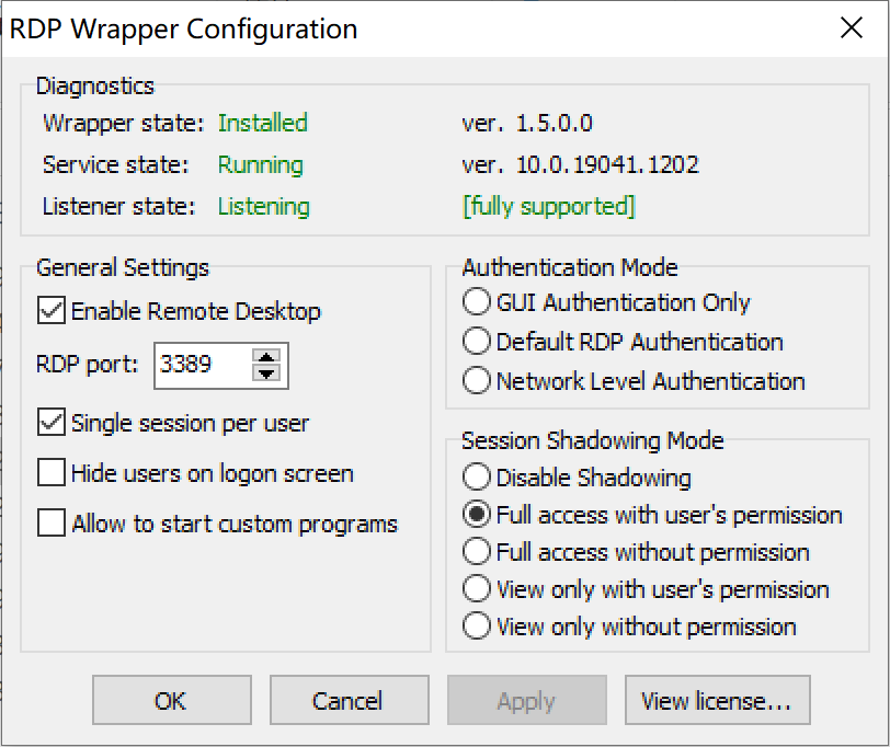 rdp-wrapper-configuration
